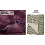 Laura Hill Faux Mink Blanket 800GSM Heavy Double-Sided - Purple