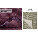 Laura Hill Faux Mink Blanket 800GSM Heavy Double-Sided - Purple - Rear View