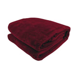 Laura Hill Faux Mink Blanket 800GSM Heavy Double-Sided - Red - Front View