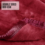 Laura Hill Faux Mink Blanket 800GSM Heavy Double-Sided - Red - 45-Degree Angle