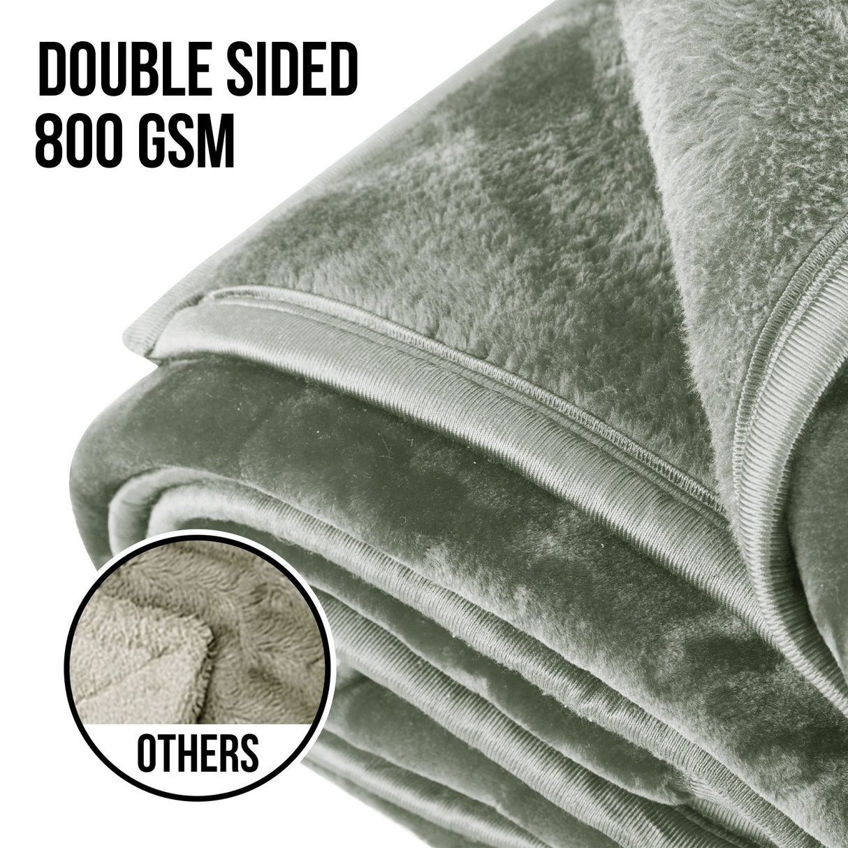 Laura Hill 800-GSM Mink Blanket Queen Size Double-Sided Soft Plush Bed Faux Throw Rug 220 X 240