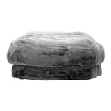 Laura Hill Faux Mink Blanket 800GSM Heavy Double-Sided - Silver - Side View