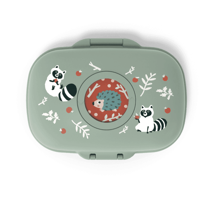 Monbento Gram Snack Box-Green Raccoon Green Raccoon-1954803050044592129