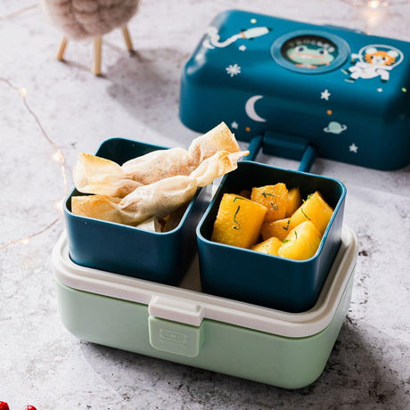 Monbento Tresor Graphic Kids's Bento Box- Cosmic Blue Cosmic Blue-1954803050392719365