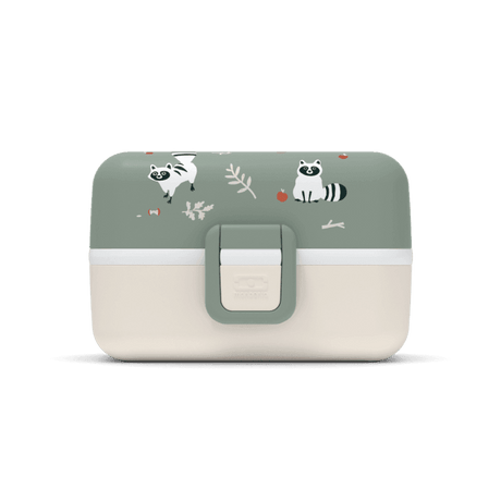 Monbento Tresor Graphic Kids's Bento Box- Green Raccoon Green Raccoon-1954803050564685825