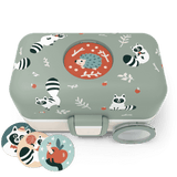 Monbento Tresor Graphic Kids's Bento Box- Green Raccoon Green Raccoon-2006733344590663683