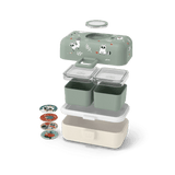 Monbento Tresor Graphic Kids's Bento Box- Green Raccoon Green Raccoon - Top-Down View