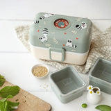 Monbento Tresor Graphic Kids's Bento Box- Green Raccoon Green Raccoon-2006733344590663686