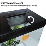 21L Complete Aquarium Kit With Bio Filter System LED Kit Curved Design - Rear View
