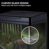 21L Complete Aquarium Kit With Bio Filter System LED Kit Curved Design - Low Angle