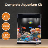 21L Complete Aquarium Kit With Bio Filter System LED Kit Curved Design - Extra Image