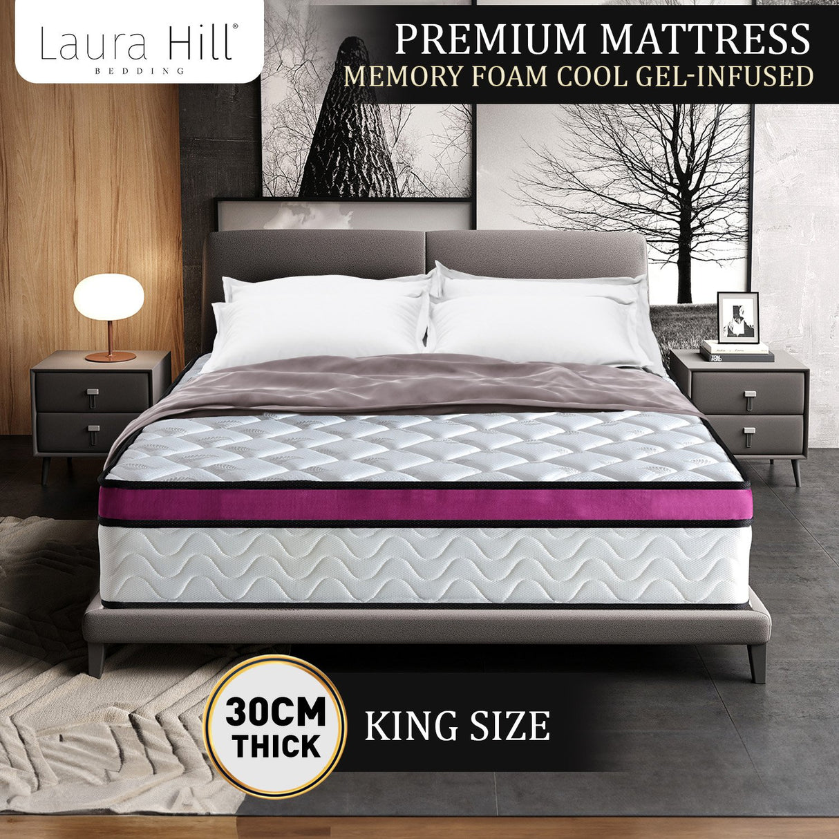Laura Hill Memory Foam Cool Gel Infused King Mattress