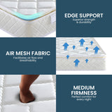 Laura Hill Pillow Top Pocket Spring 22in Mattress - Queen - Close-Up Angle