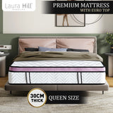 Laura Hill Euro Top Spring Pocket Mattress Queen - 30cm