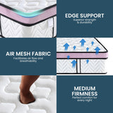Laura Hill Euro Top Spring Pocket Mattress Queen - 30cm - Close-Up Angle
