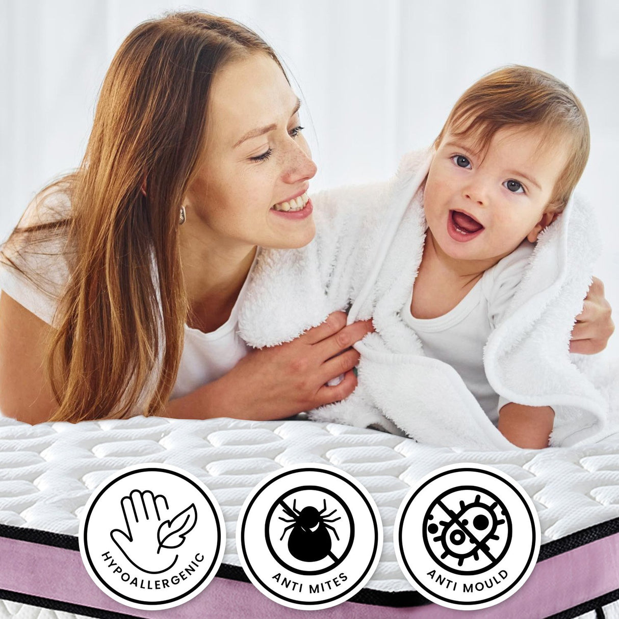 Laura Hill Euro Top Spring Pocket Mattress Queen - 30cm
