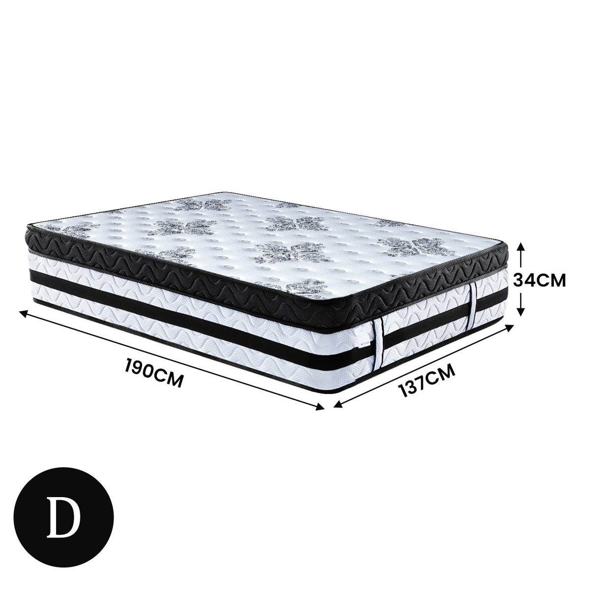 Laura Hill Double Mattress with Euro Top - 34cm