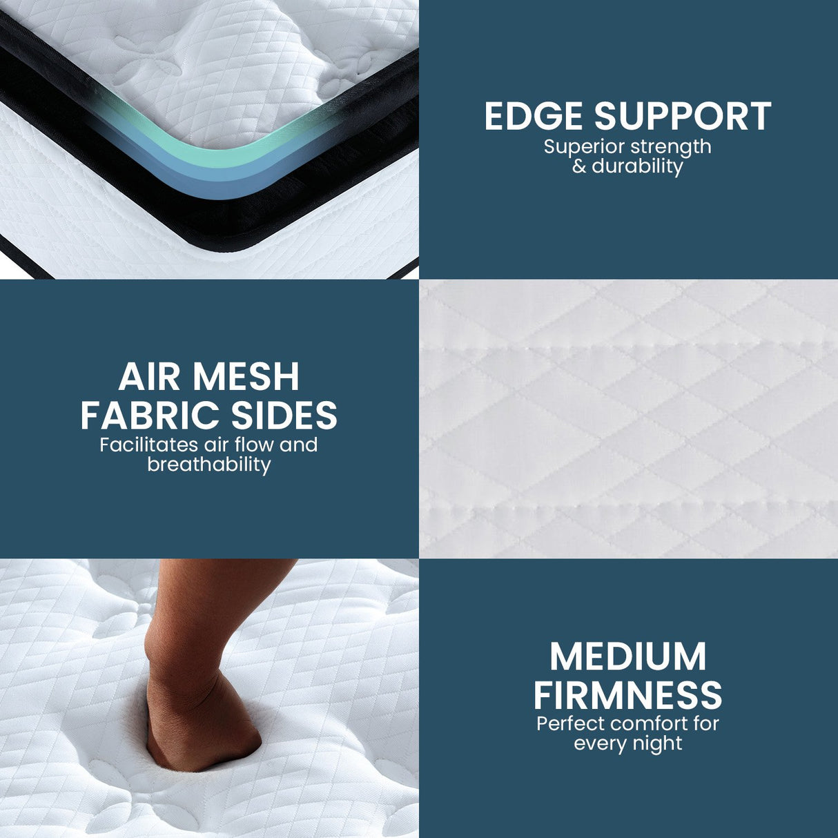 Laura Hill Single Mattress with Euro Top Layer - 32cm