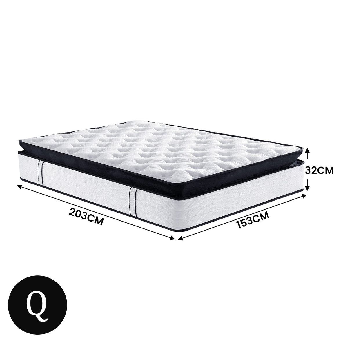 Laura Hill Queen Mattress with Euro Top - 32cm