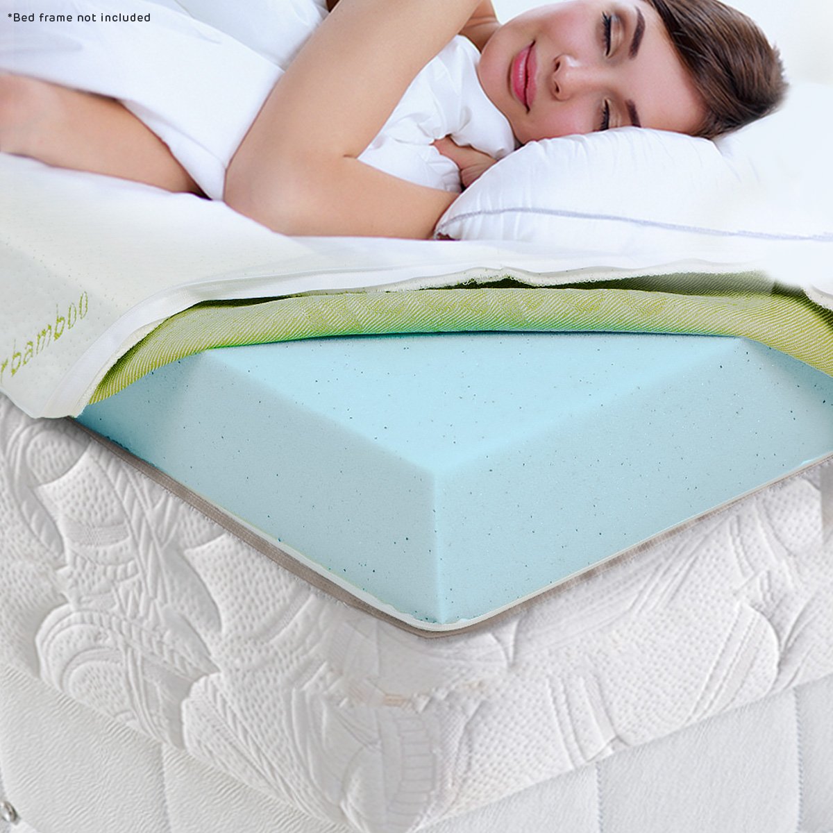 Laura Hill Cool GEL Memory Foam Mattress Topper - Double