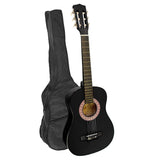 Karrera 34in Acoustic Childrens Wooden Guitar - Black - Side View