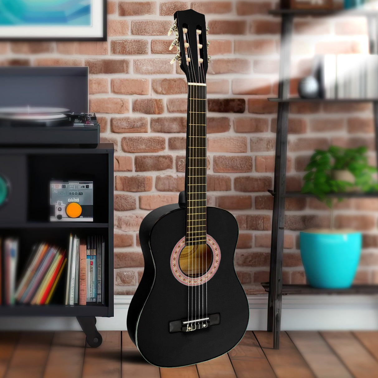 Karrera 34in Acoustic Childrens Wooden Guitar - Black