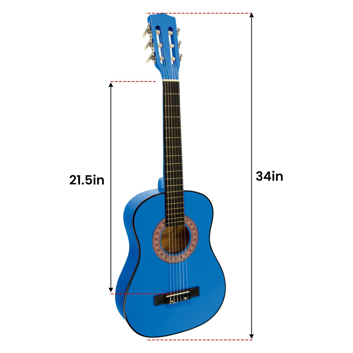 Karrera 34in Acoustic Childrens Wooden Guitar - Blue