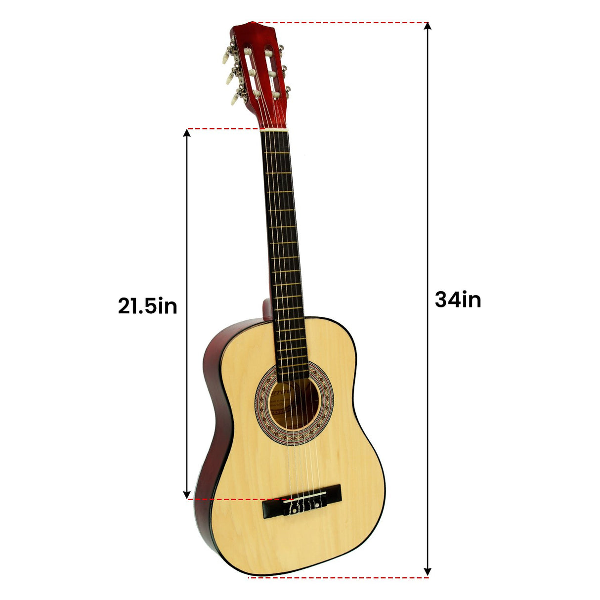 Karrera 34in Acoustic Childrens Wooden Guitar - Natural