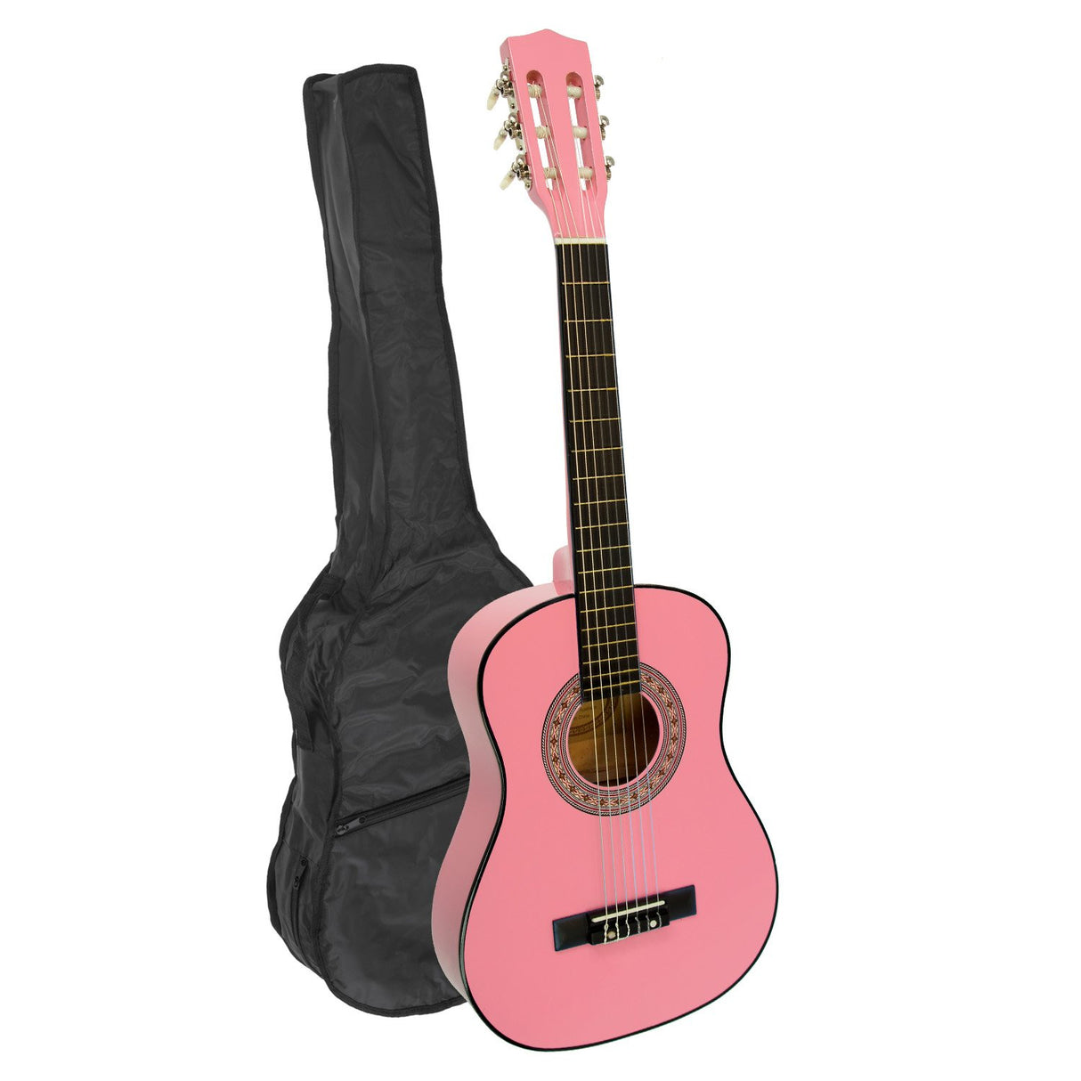 Karrera 34in Acoustic Childrens Wooden Guitar - Pink
