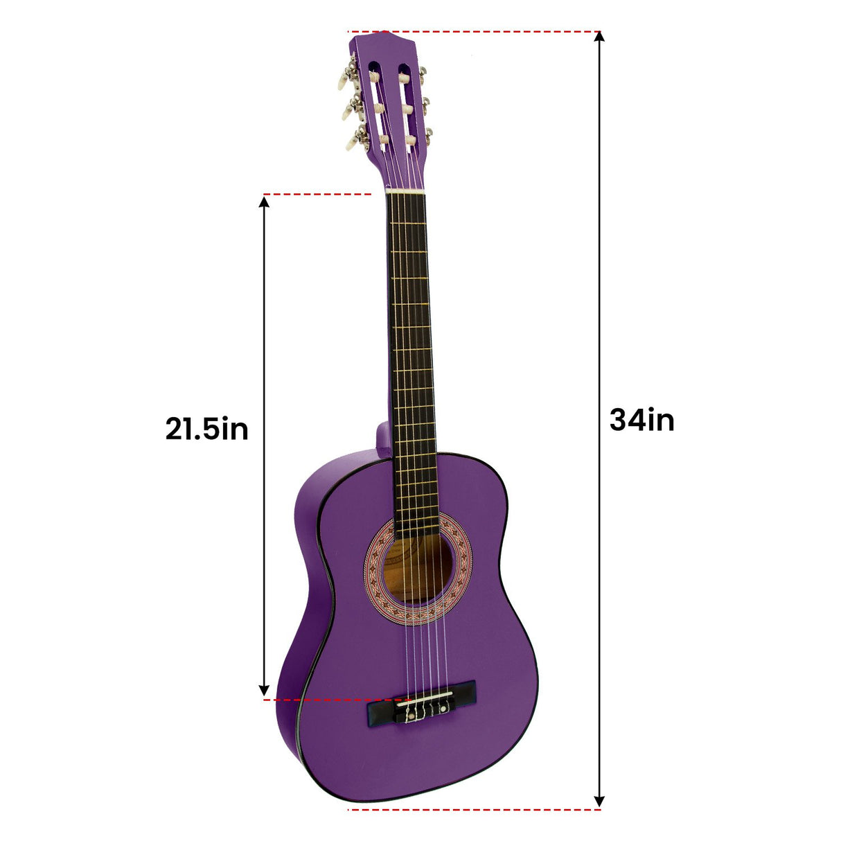 Karrera 34in Acoustic Childrens Wooden Guitar - Purple