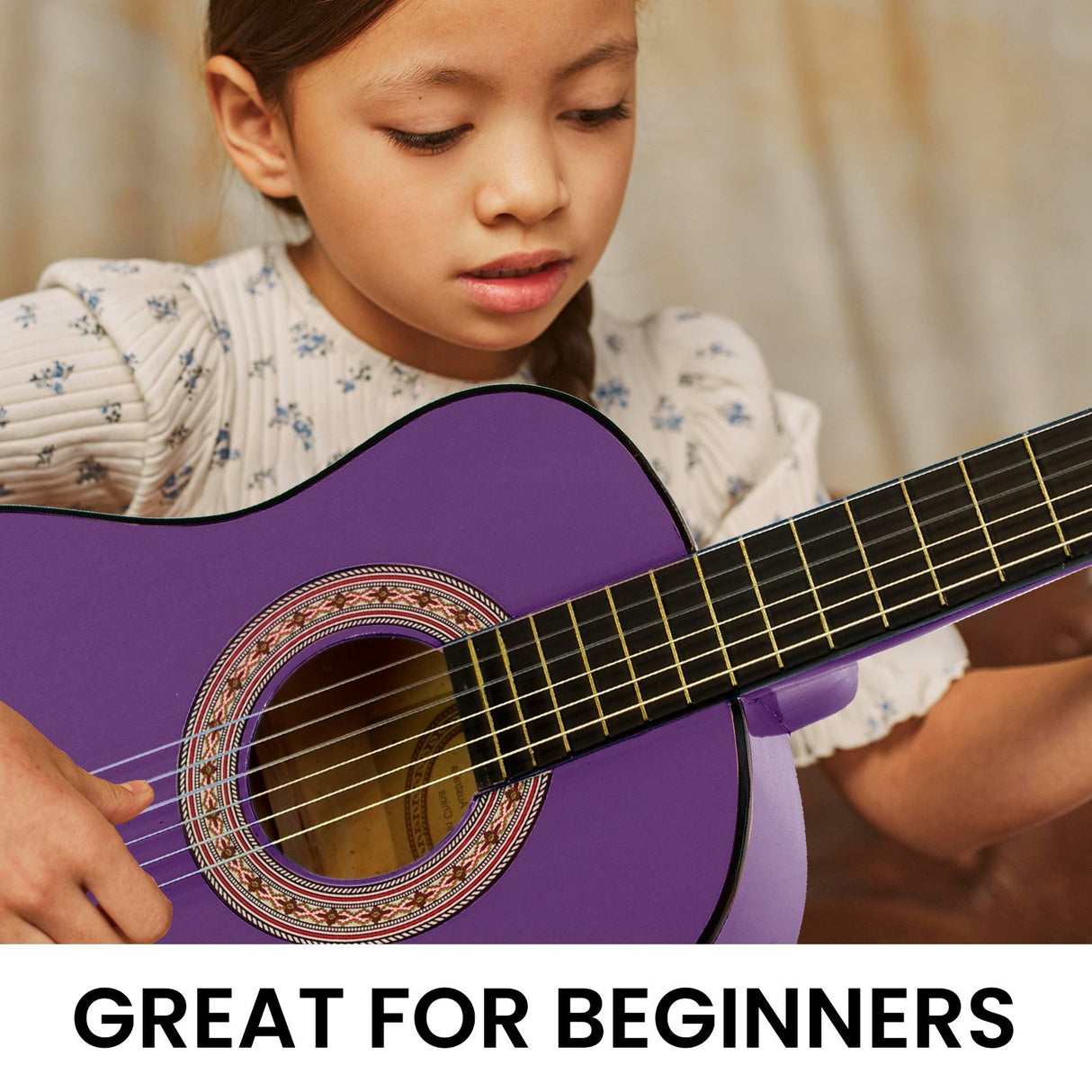 Karrera 34in Acoustic Childrens Wooden Guitar - Purple