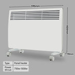 Levante NDM-15WT 1500W Electric Panel Heater Wifi Thermostat Castors