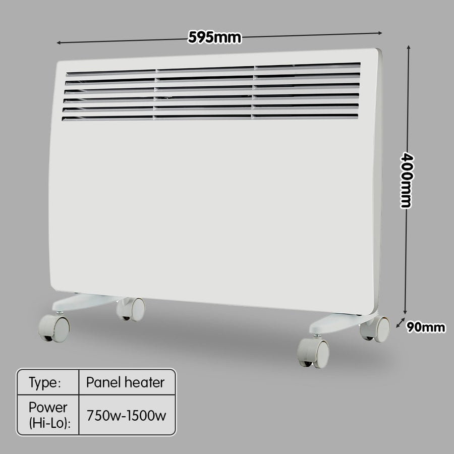 Levante NDM-15WT 1500W Electric Panel Heater Wifi Thermostat Castors