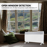 Levante NDM-20WT 2000W Electric Panel Heater Wifi Thermostat Castors - 45-Degree Angle