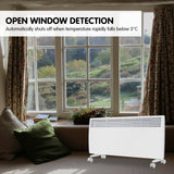 Levante NDM-24WT 2400W Electric Panel Heater Wifi Thermostat Castors - 45-Degree Angle