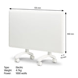 Nobo 1000W NTL4S10-FS40 Electric Panel Heater Thermostat & Castors - Close-Up Angle