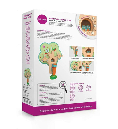 Oribel VertiPlay Wall Toy: Busy Woodpecker knocker-2006733351490293769