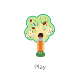 Oribel VertiPlay Wall Toy: Busy Woodpecker knocker - Top-Down View