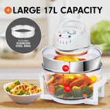 Pronti 17L Family Turbo Convection Oven Broiler Cooker - A15 White - 45-Degree Angle
