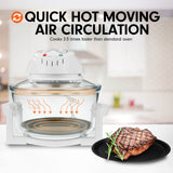 Pronti 17L Family Turbo Convection Oven Broiler Cooker - A15 White - Low Angle
