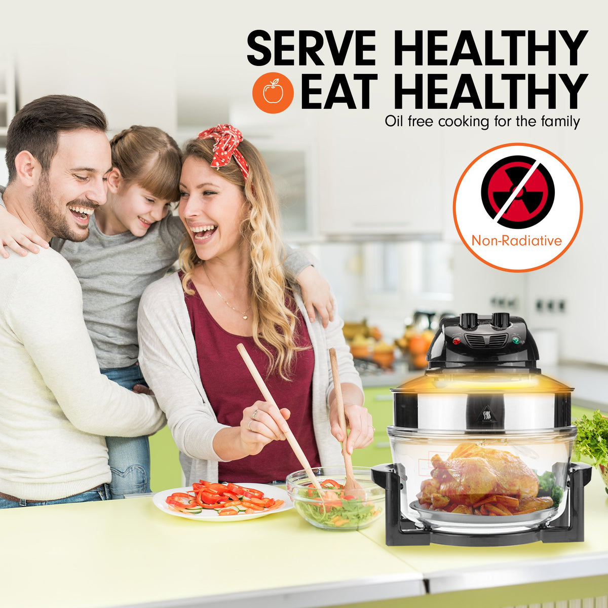 Pronti 17L Family Turbo Convection Oven Broiler Cooker - A18 Black