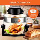 Pronti 17L Digital Family Turbo Convection Oven Broiler Cooker - Black - Rear View