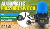Automatic Water Pump Pressure Switch Controller - Blue - Front View