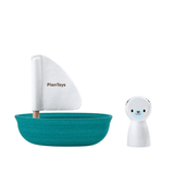 Plan Toys Sailing Boat - Polar Bear - Close-Up Angle