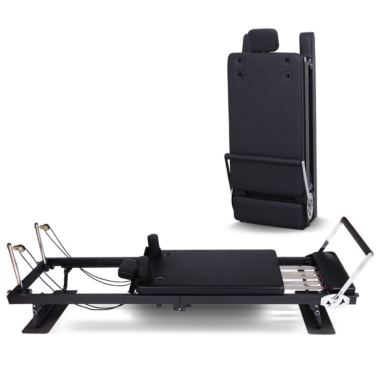 Powertrain Aria Pilates Reformer Machine Steel Foldable Home Gym Equipment Exercise Trainer Bla
