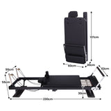 Powertrain Aria Pilates Reformer Machine Steel Foldable Home Gym Equipment Exercise Trainer Bla - Side View
