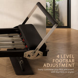 Powertrain Aria Pilates Reformer Machine Steel Foldable Home Gym Equipment Exercise Trainer Bla - Close-Up Angle