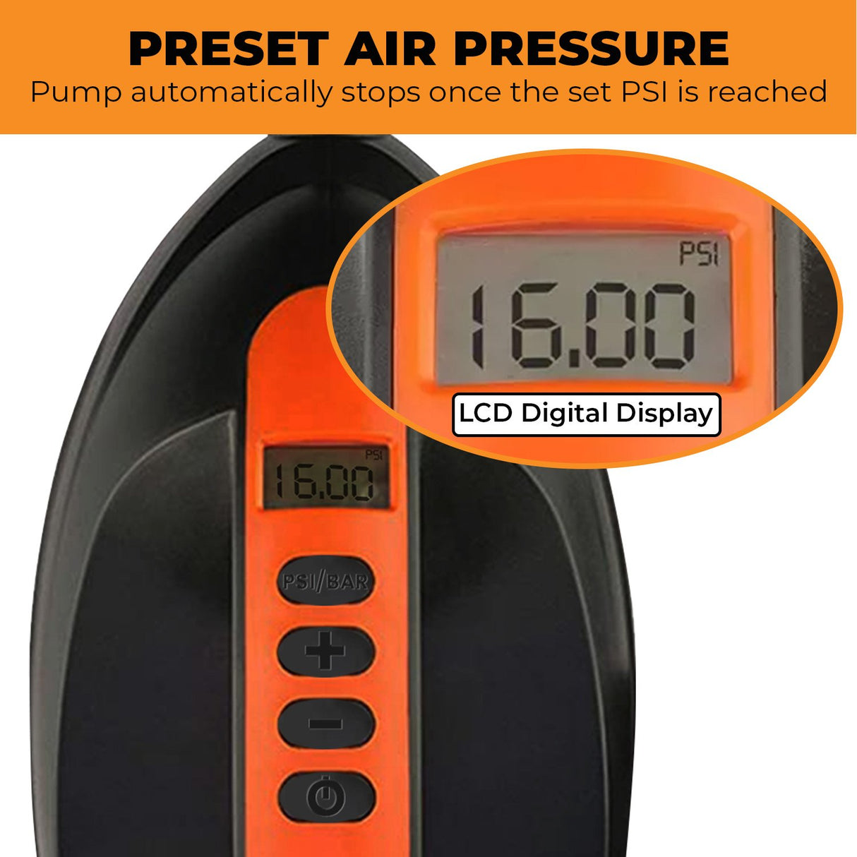 Kahuna 12V Electric Air Pump for Inflatable Paddle Boards, Air Track Mats, Gym Mats & More