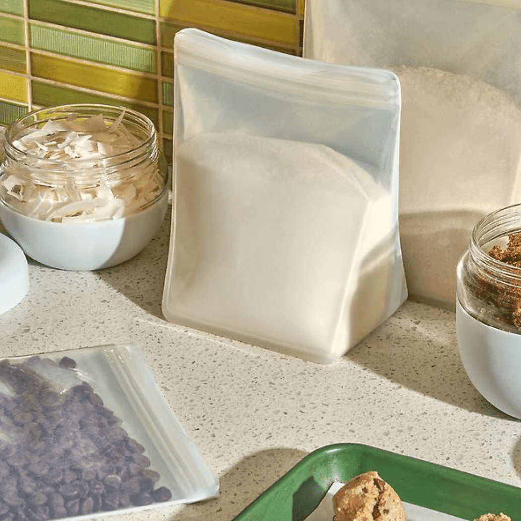 Porter Reusable Silicone Bag Stand Up 1.5l - Cream-1954803127190425602