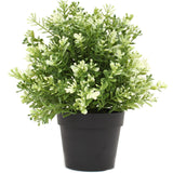 Small Potted Artificial White Jade Plant UV Resistant 20cm - Front View